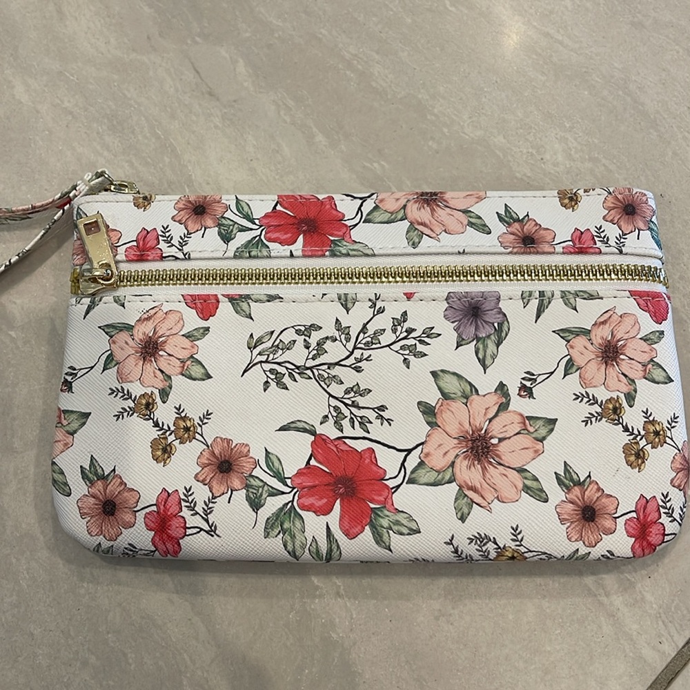 SafeKeeper floral wristlet bag purse